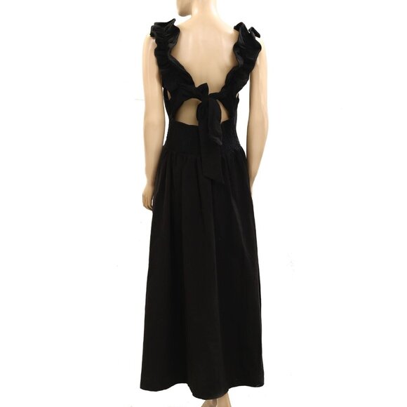 Free People Free Est Ruffle It Up Midi Dress Billowy Cotton Smocked M New 278366 - Picture 6 of 6